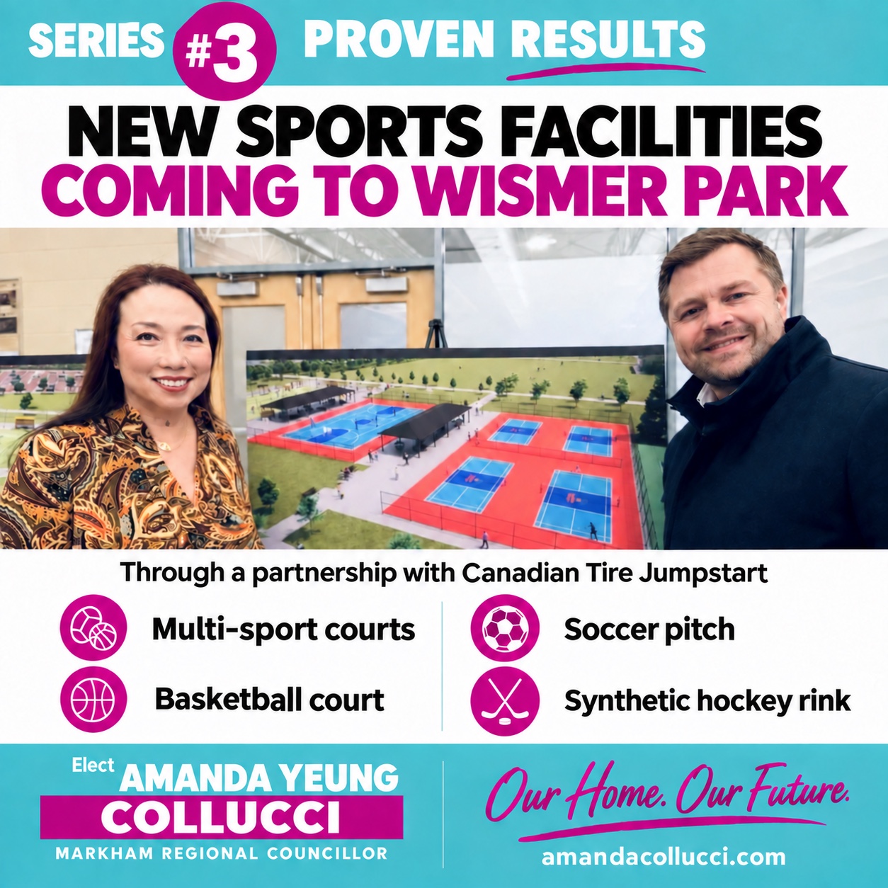 Campaign graphic: New sports facilities for Wismer Park