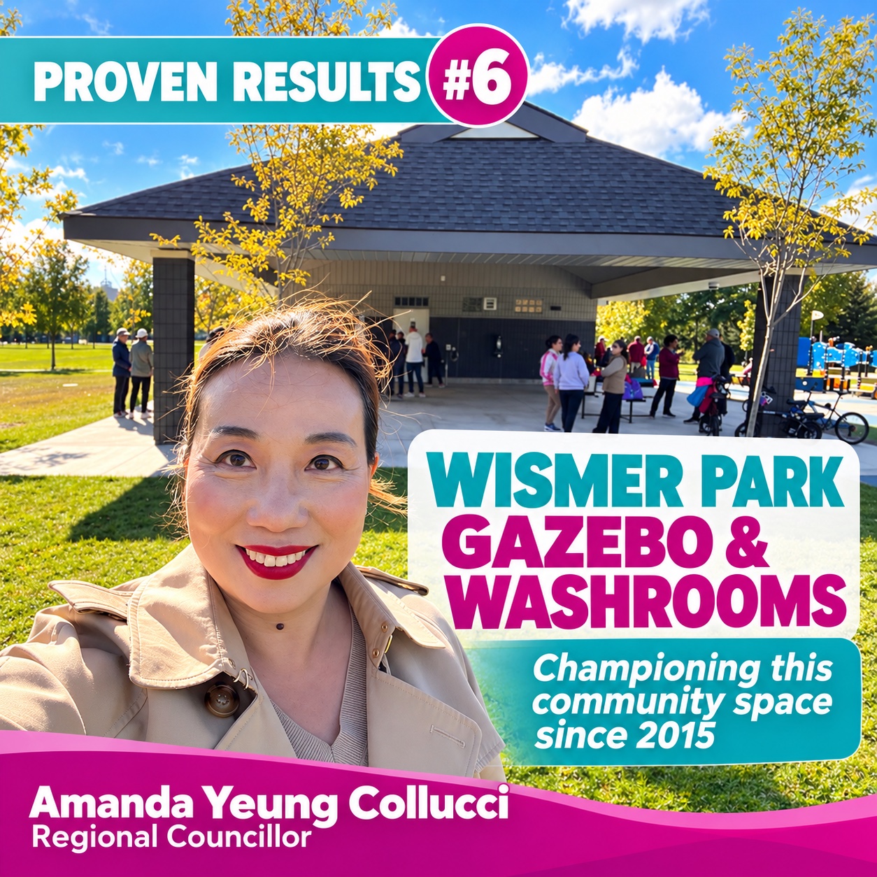 Campaign graphic: Wismer Park gazebo and washrooms