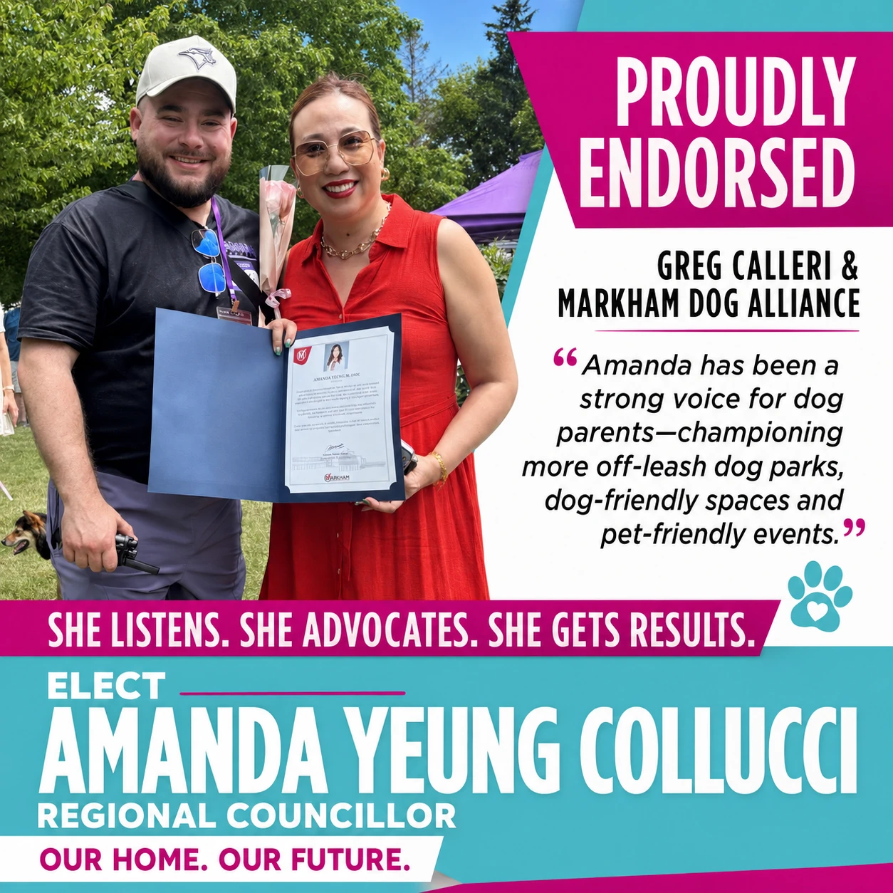 Endorsement artwork: Greg Calleri & Markham Dog Alliance