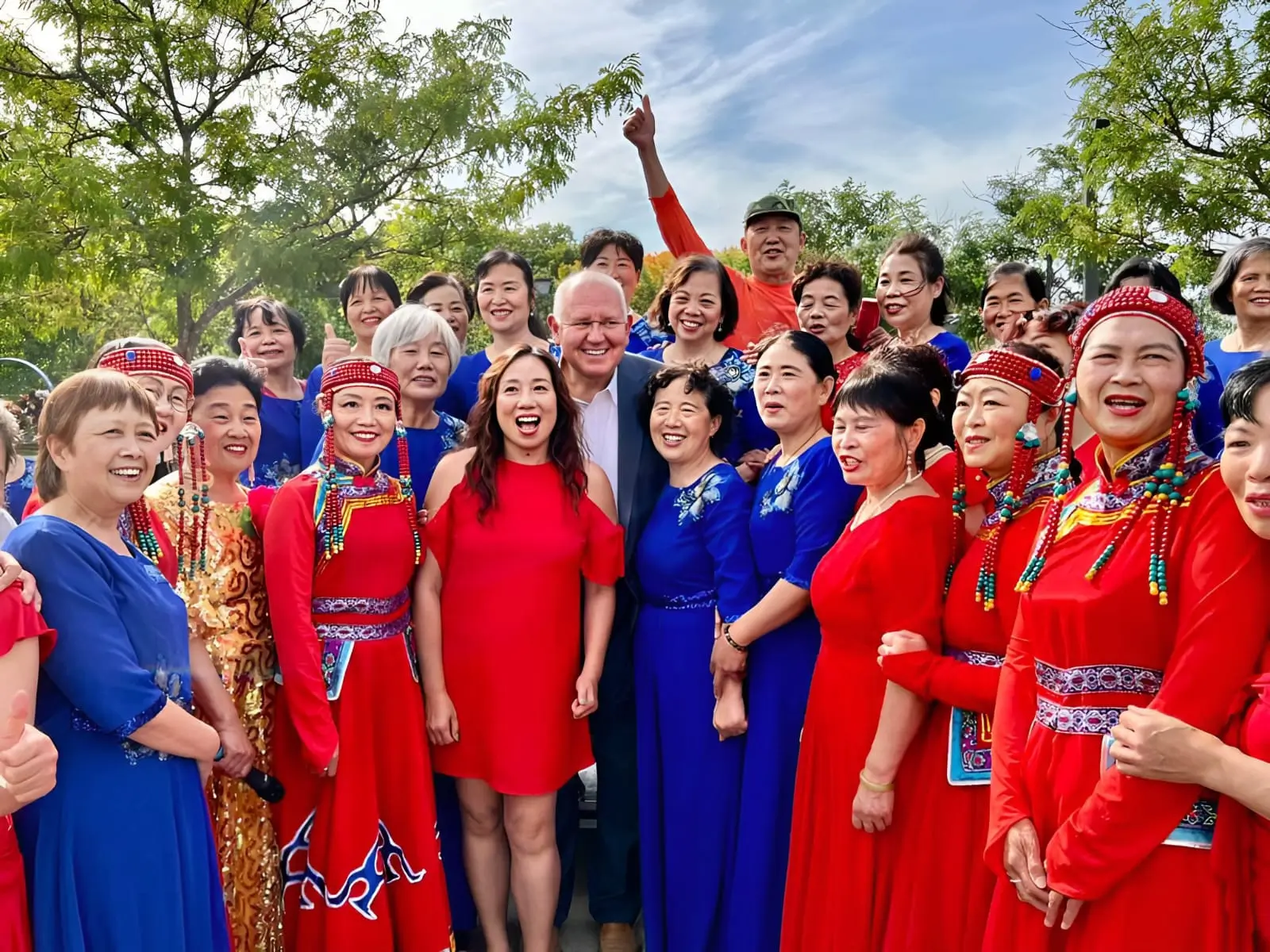 Amanda with Markham community members